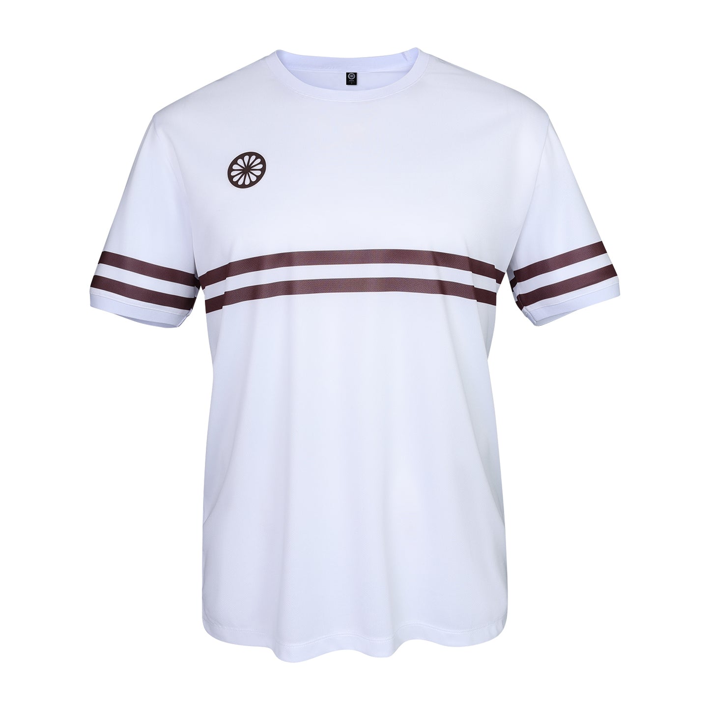 Indian Maharadja Men Pique Striped Tee White - Dark Berry