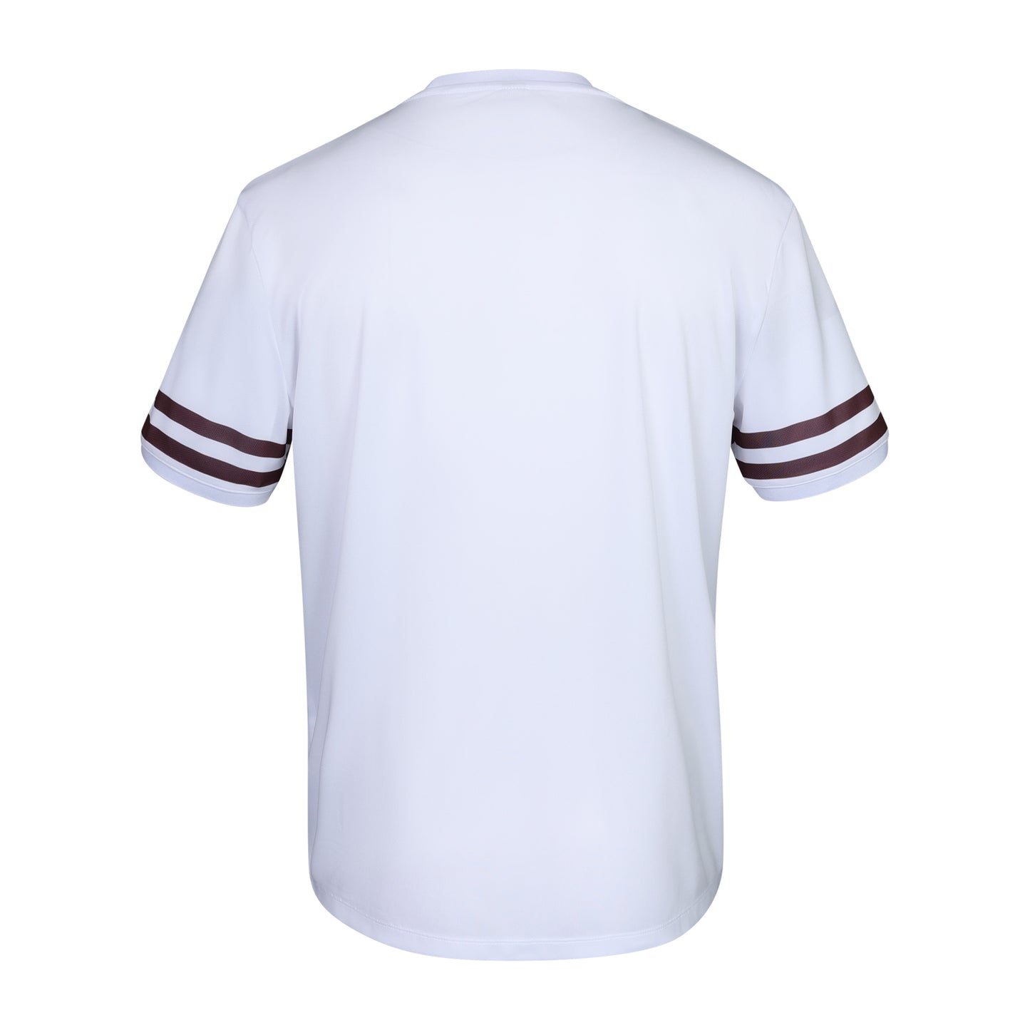 Indian Maharadja Men Pique Striped Tee White - Dark Berry