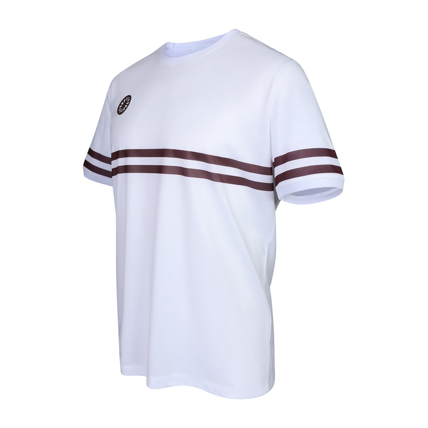 Indian Maharadja Men Pique Striped Tee White - Dark Berry