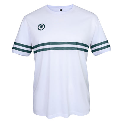 Indian Maharadja Men Pique Striped Tee White - Ocean