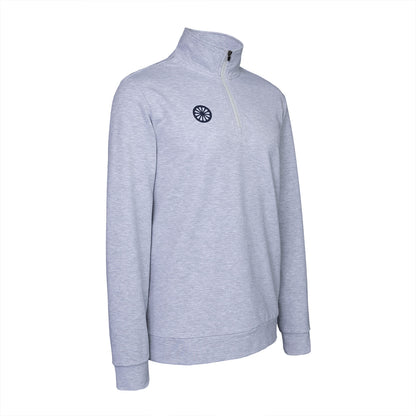 Indian Maharadja Men Half Zip Sweater Grey Melange