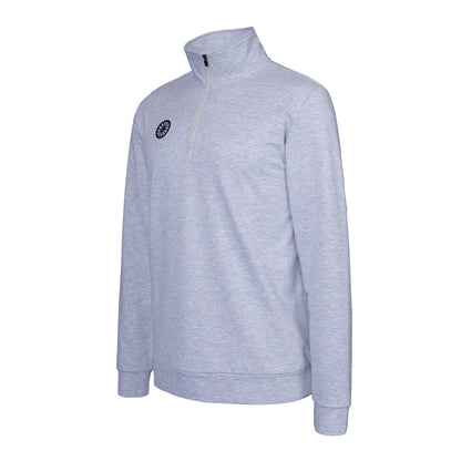 Indian Maharadja Men Half Zip Sweater Grey Melange