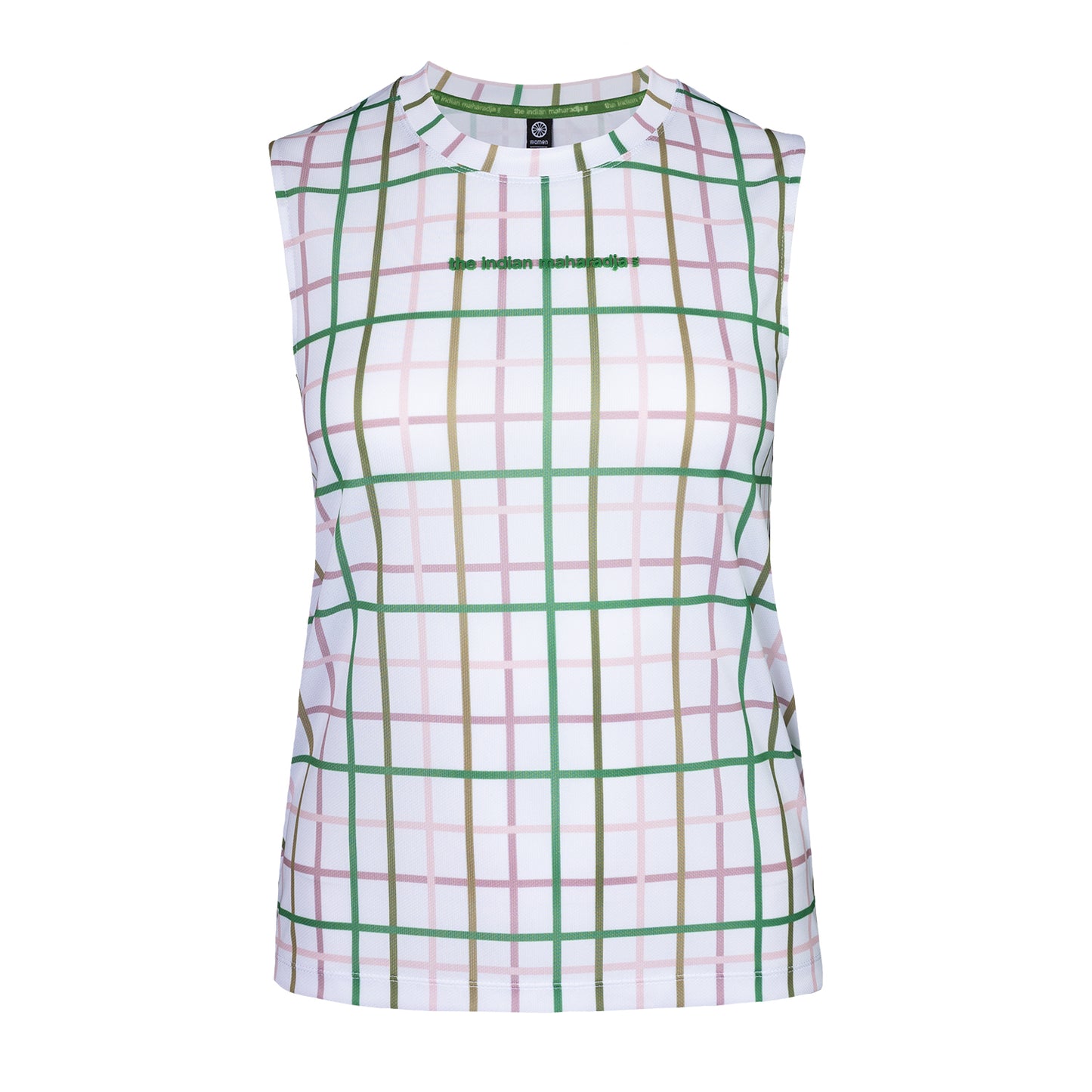 Indian Maharadja Women Checked Pique Sleeveless Top