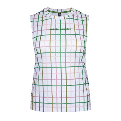 Indian Maharadja Women Checked Pique Sleeveless Top