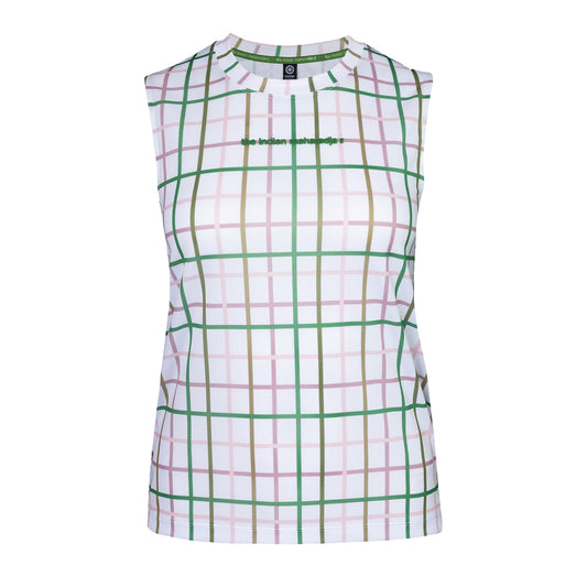 Indian Maharadja Women Checked Pique Sleeveless Top