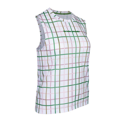 Indian Maharadja Women Checked Pique Sleeveless Top
