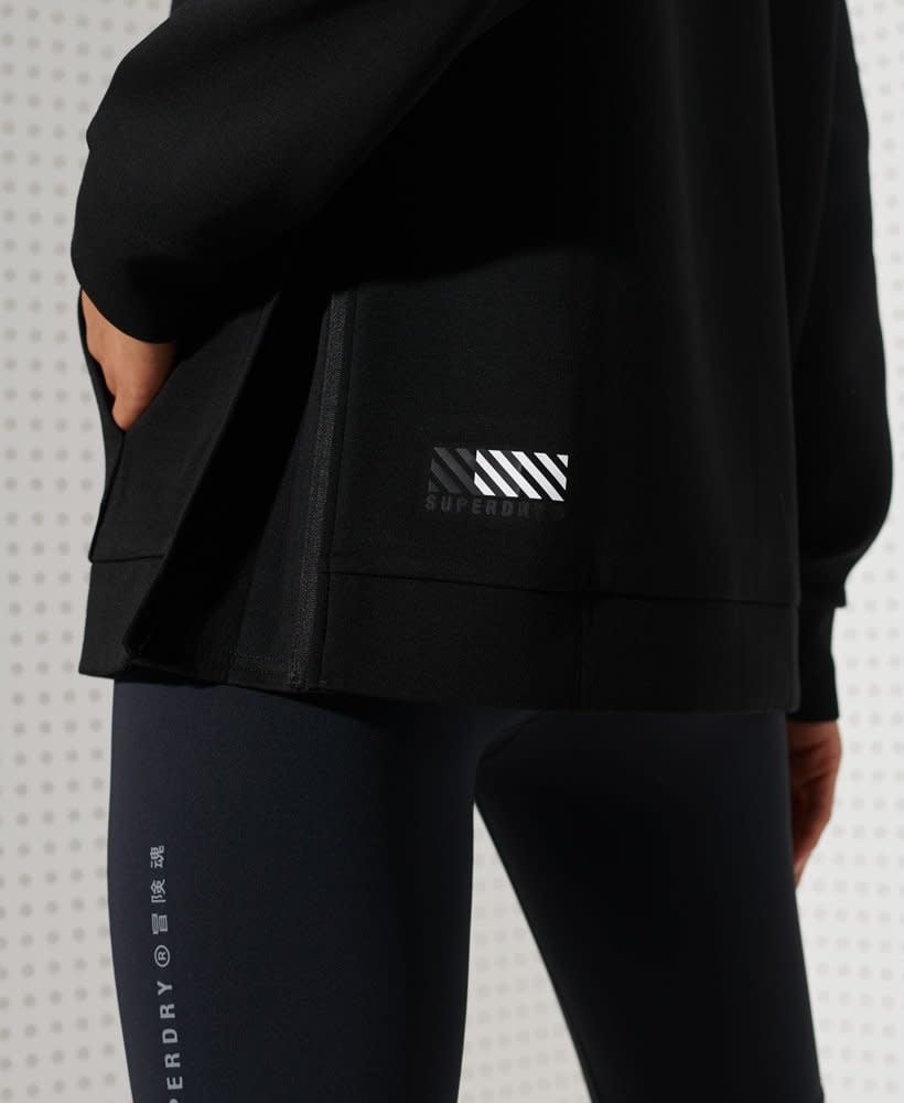 Superdry Sport Training Half Zip Overhead Black