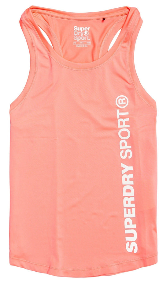 Superdry Sport Training Tank Coral